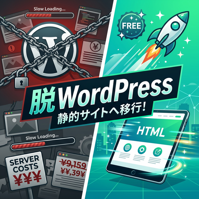 脱WordPress - WordPressから静的HTMLサイトへの完全移行ガイド